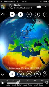 MeteoEarth auf dem iPhone