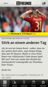 Live-Ticker bei 11Freunde