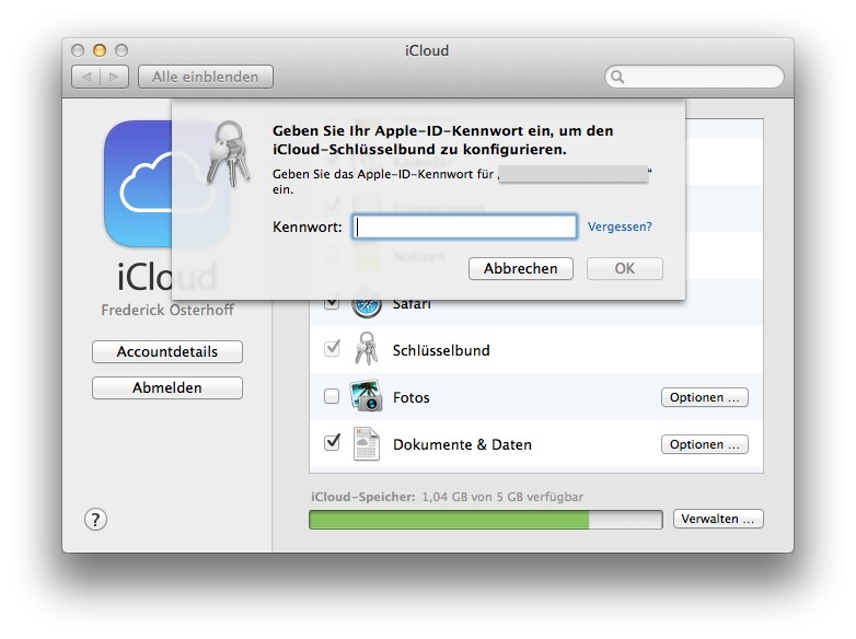iCloud Schlüsselbund