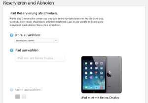 iPad mini Retina Reservierung