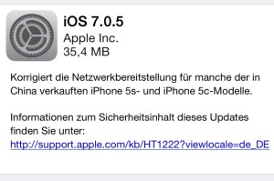 iOS 7.0.5 fur iPhone