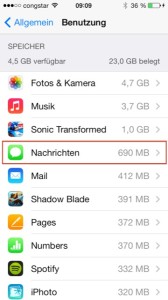 iMessage Speicher