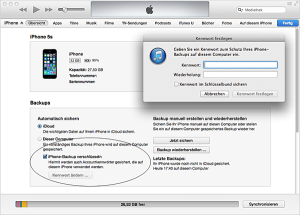 iTunes Backup verschluesseln