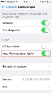 Facebook Auto-Play deaktivieren