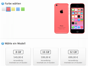 iPhone 5c Speicher