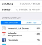 iOS 8 Einstellungen Batterieverbrauch
