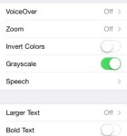iOS 8 Einstellungen Graustufen