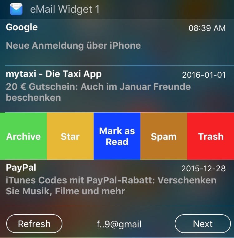 eMail Widget 2