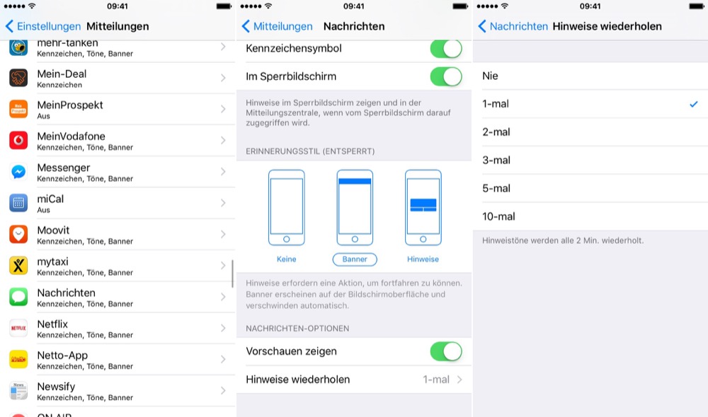 vorschaunachrichten am iphone deaktivieren