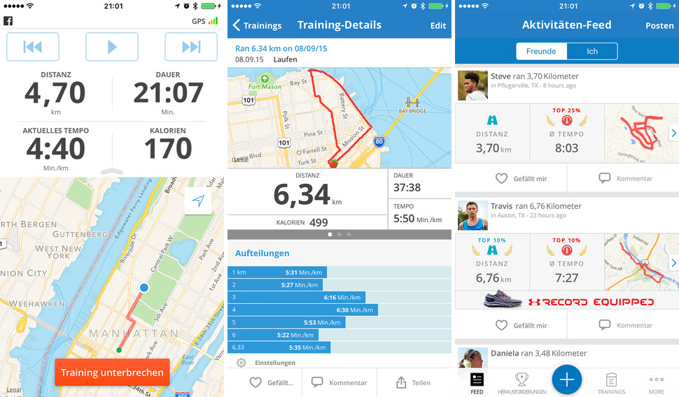 Laufe mit Map My Run