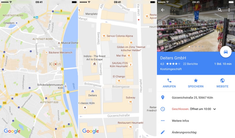 google maps area of interst