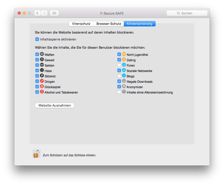 F-Secure Safe Kindersicherung
