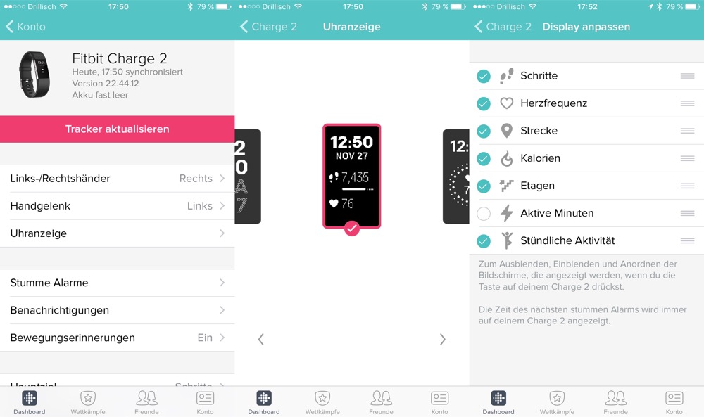 Fitbit Charge 2 Einstellungen