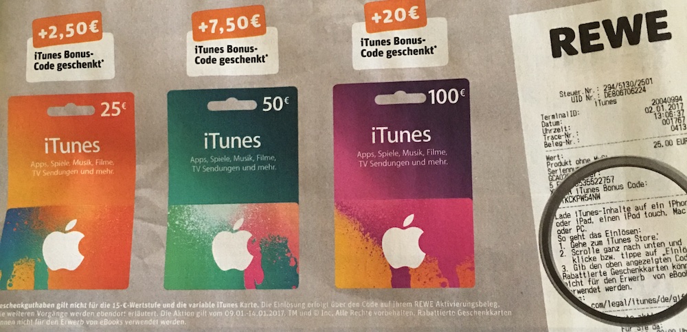 REWE iTunes Bonus