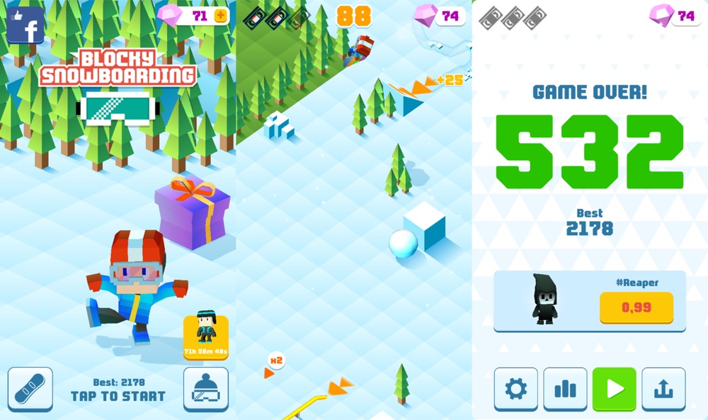 Blocky Snowboarding
