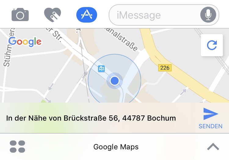 google maps imessage
