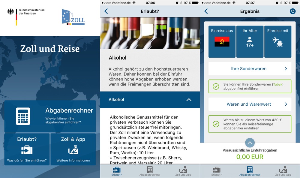 Zoll und Reise