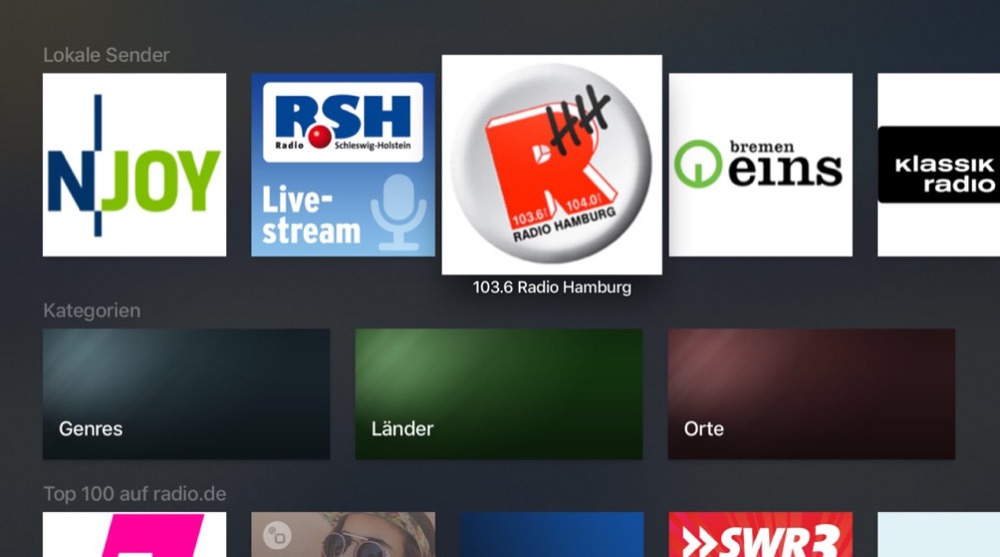 RadioDe Apple TV App