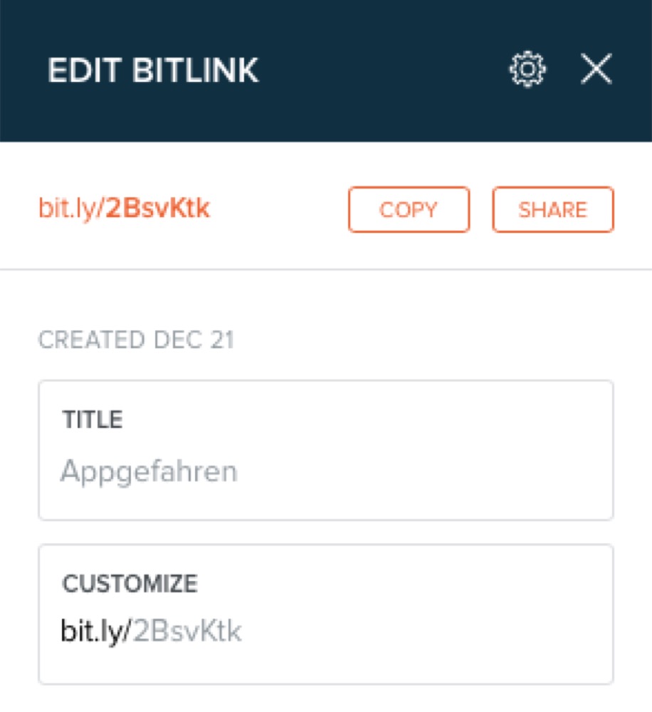 Bitly Safari Erweiterung