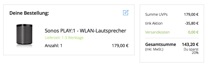 Sonos Angebot Tink