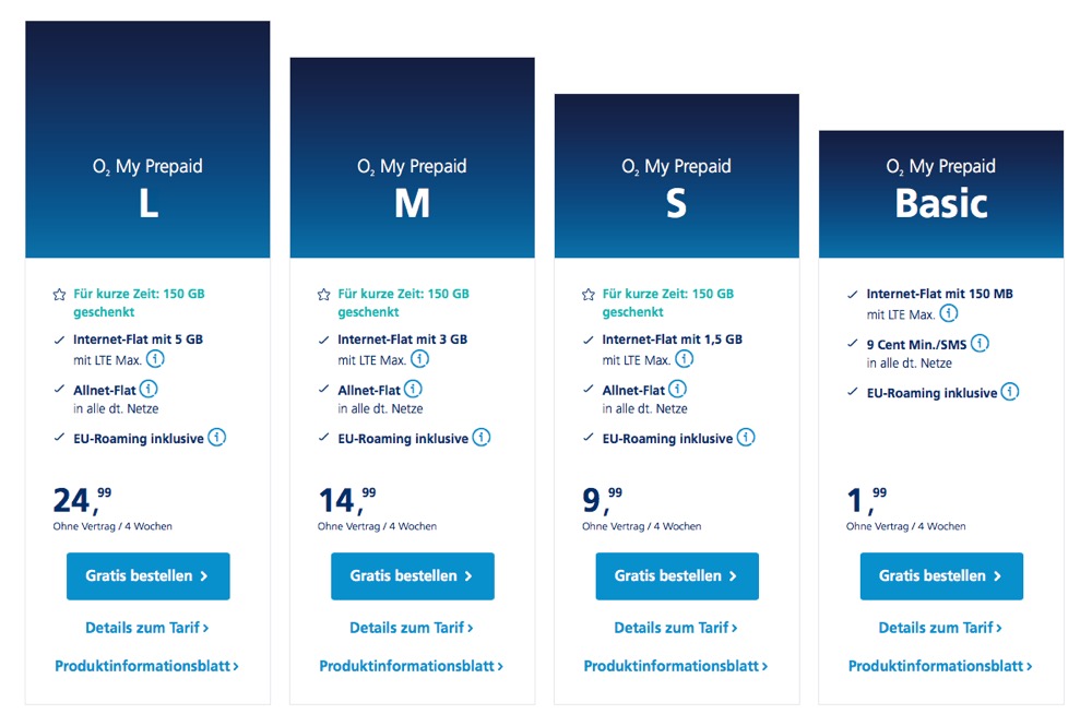 o2 prepaid tarife