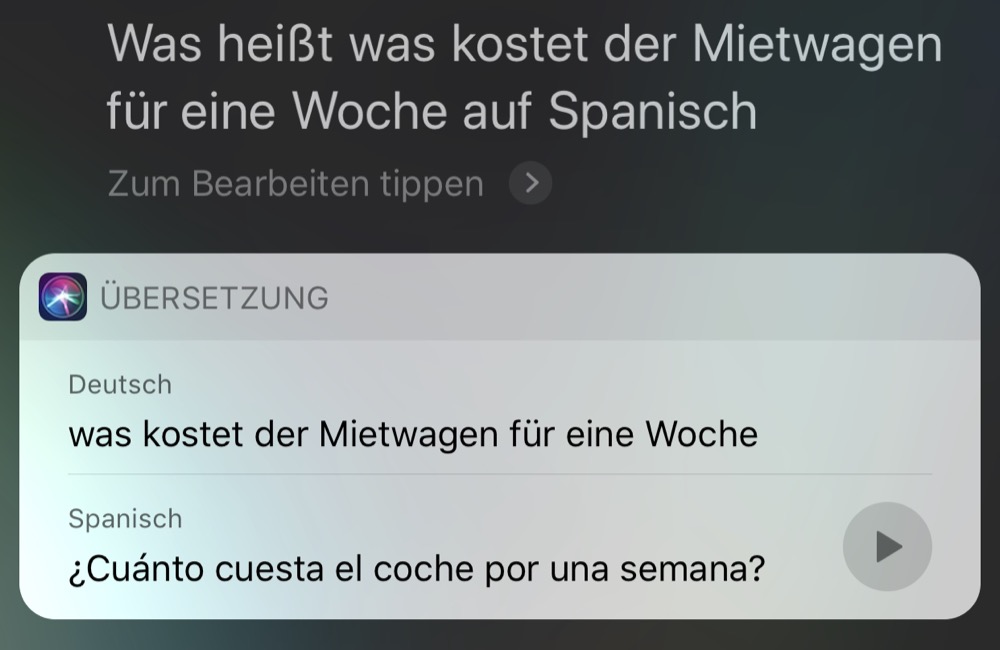 Siri Uebersetzung 1