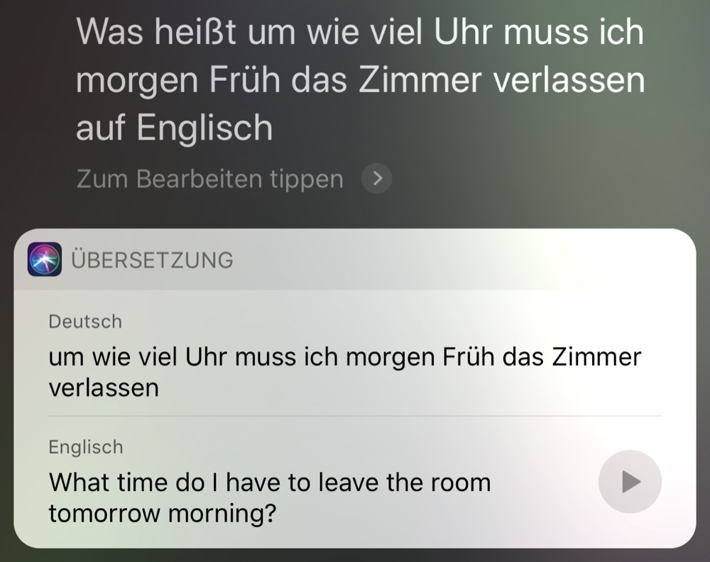 Siri Uebersetzung 2