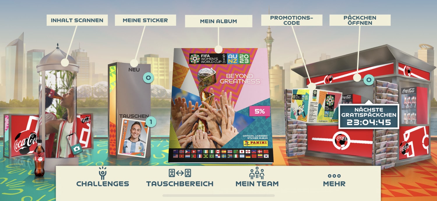 Hauptmenü der FIFA Panini Collection Sammelalbum-App