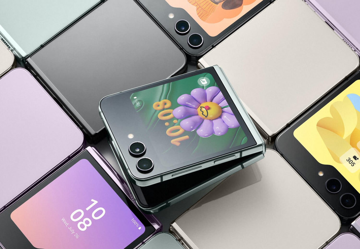Das Samsung Galaxy Z Flip5 in verschiedenen Farben