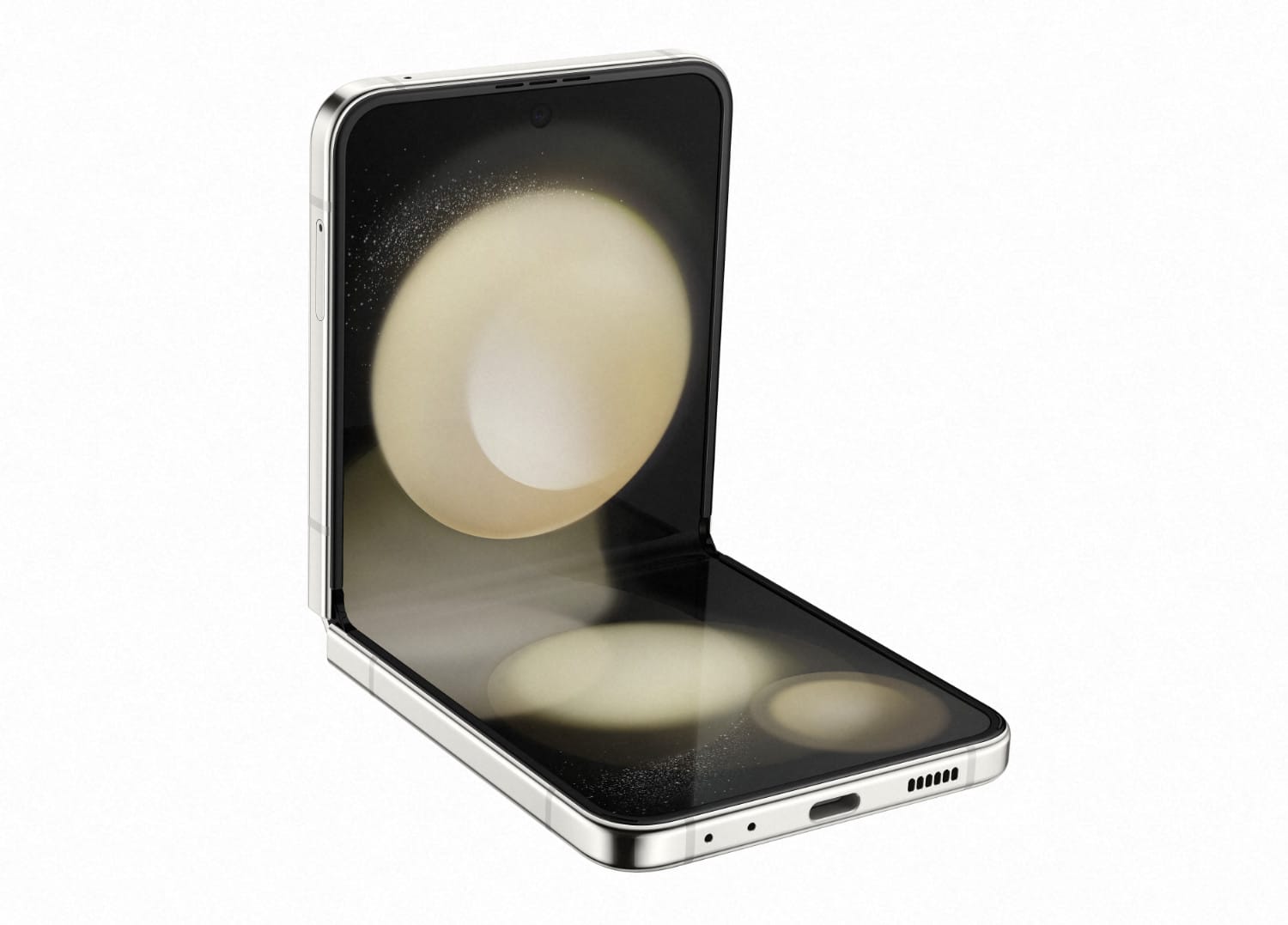 Das Samsung Galaxy Z Flip5 im aufgeklappten Zustand