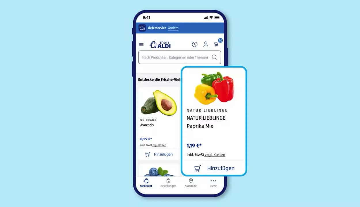 iPhone-Screenshot der meinALDI-App