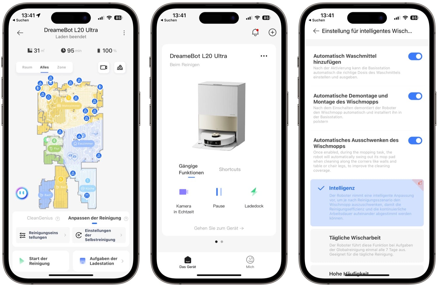 Mit dieser App wird der Roboter konfiguriert