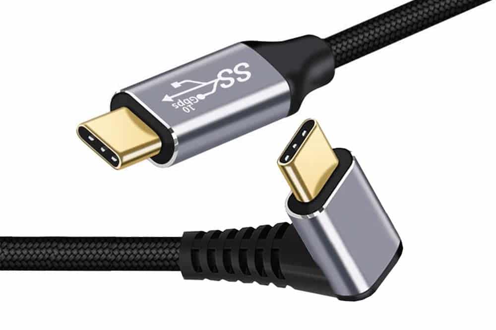 USB-C Kabel von cablecc mit abgewinkeltem Stecker