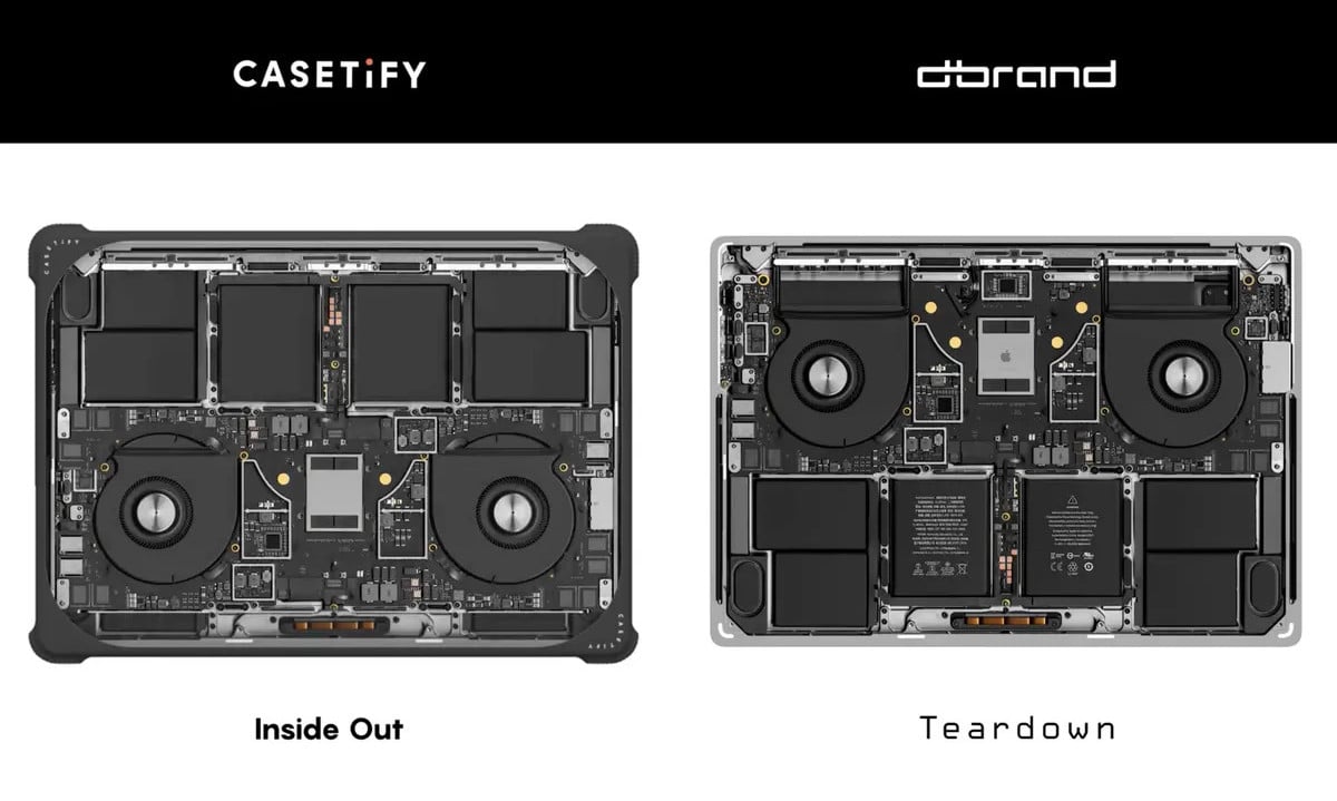 Vergleichsbild Dbrand vs Casetify bei einem MacBook-Skin