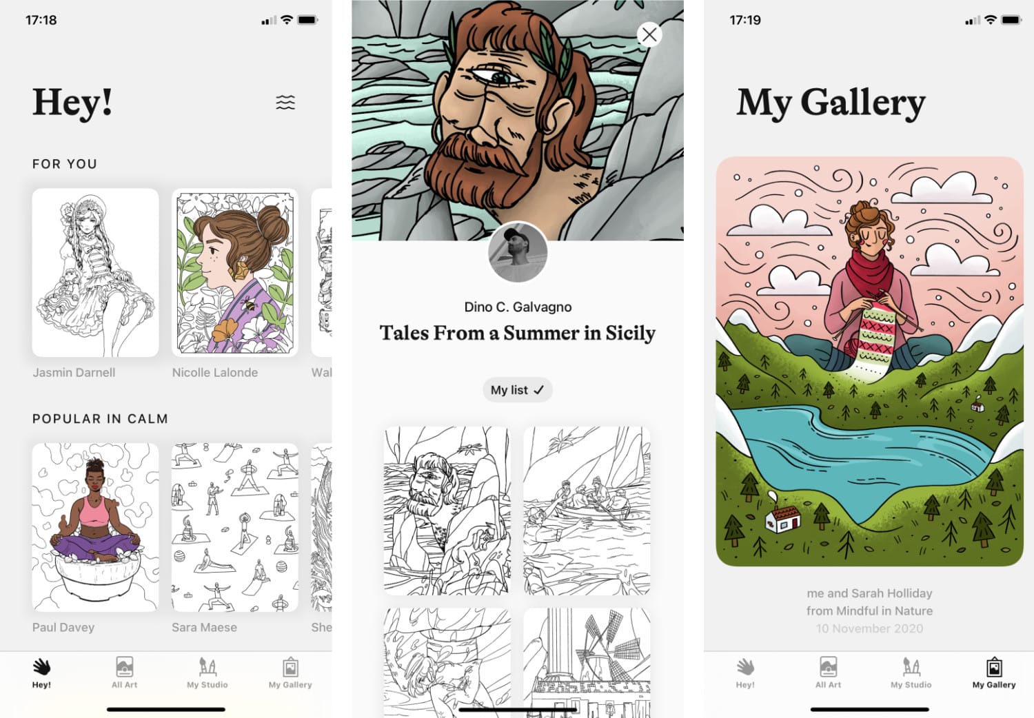 Drei Screenshots der Lake-App auf dem iPhone