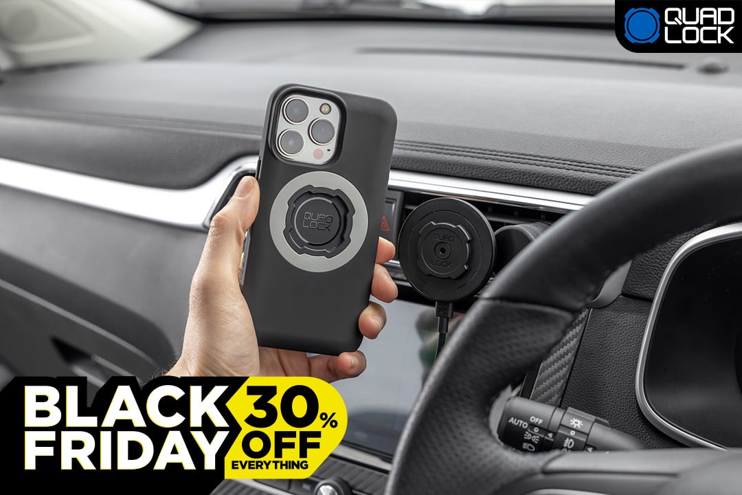 QuadLock Auto-Halterung und Case als Black Friday 2023-Banner