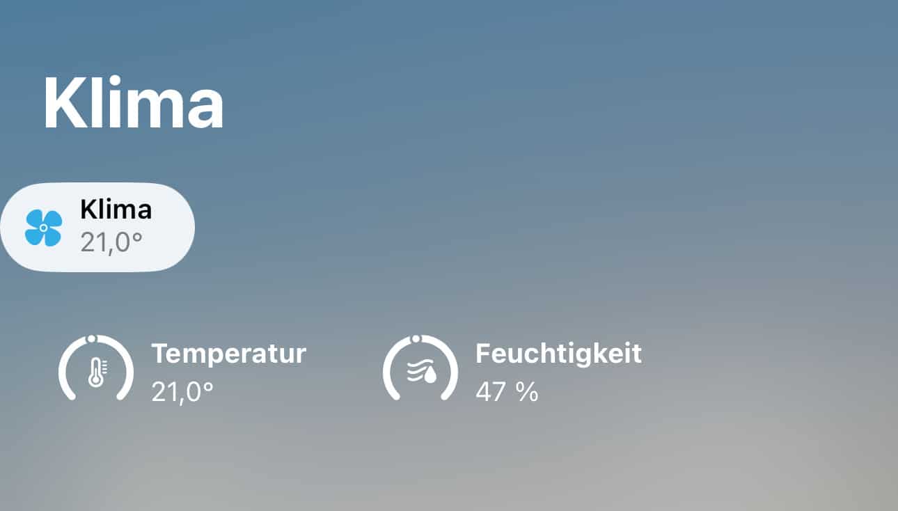 Temperatur und Luftfeuchtigkeit in HomeKit