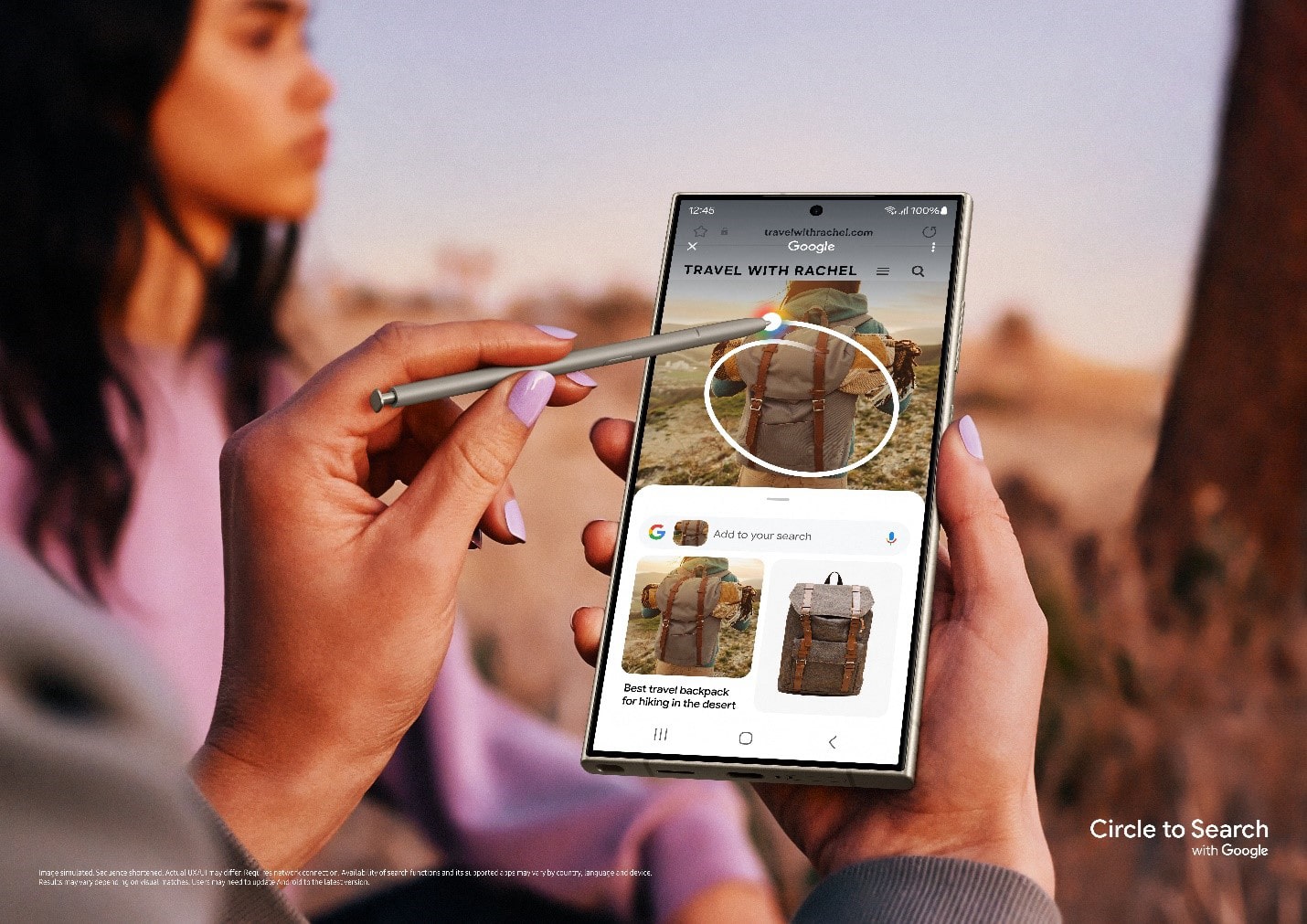 Eine Person nutzt den S Pen mit einem Samsung Galaxy S24-Smartphone