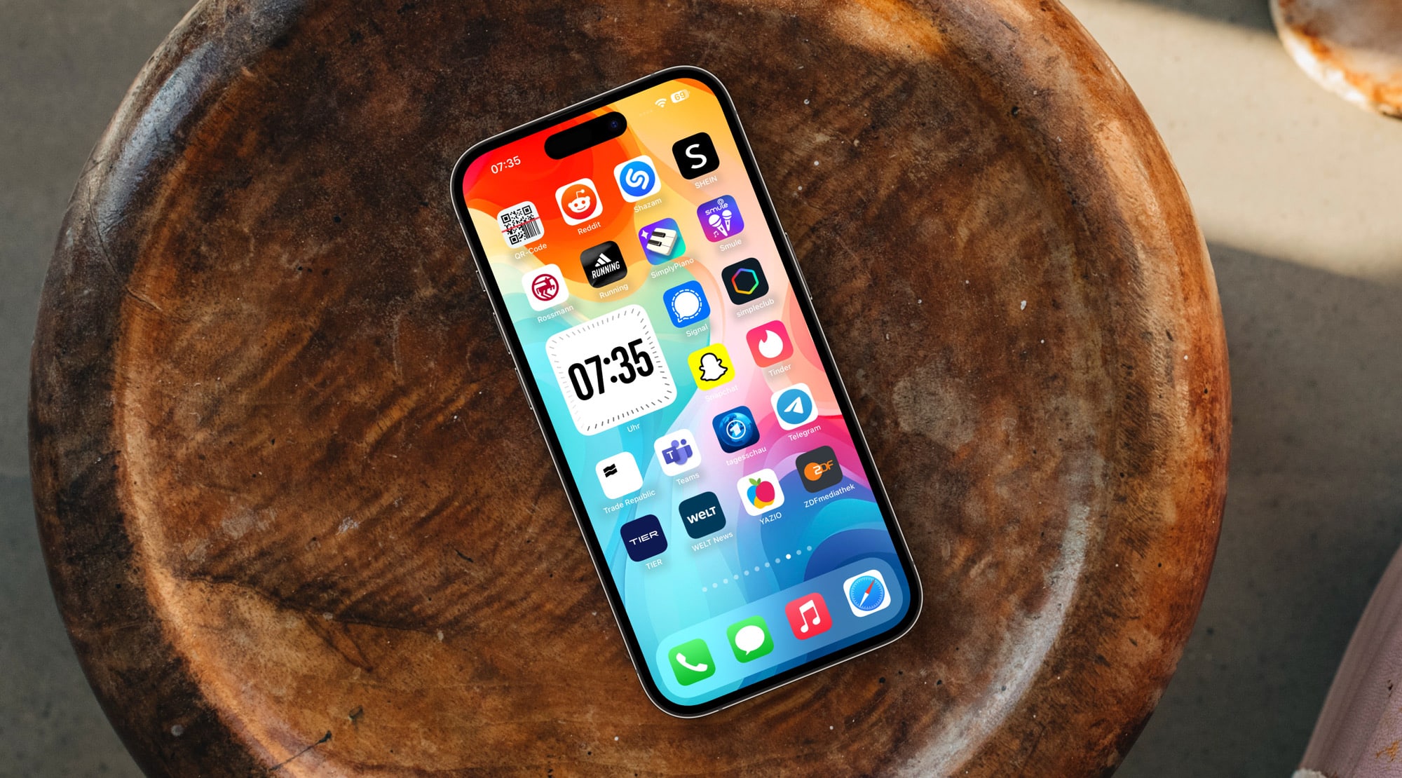 Digitale Uhr Widget auf dem iPhone-Homescreen