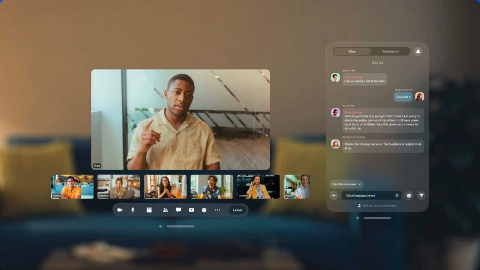 Screenshot von Zoom auf Apple Vision Pro