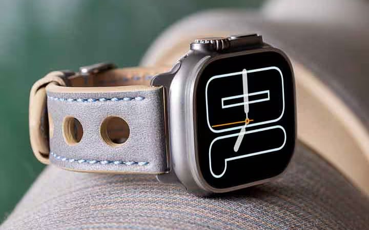 Apple Watch Armband Bandwerk Weltmeister in Grau und Blau