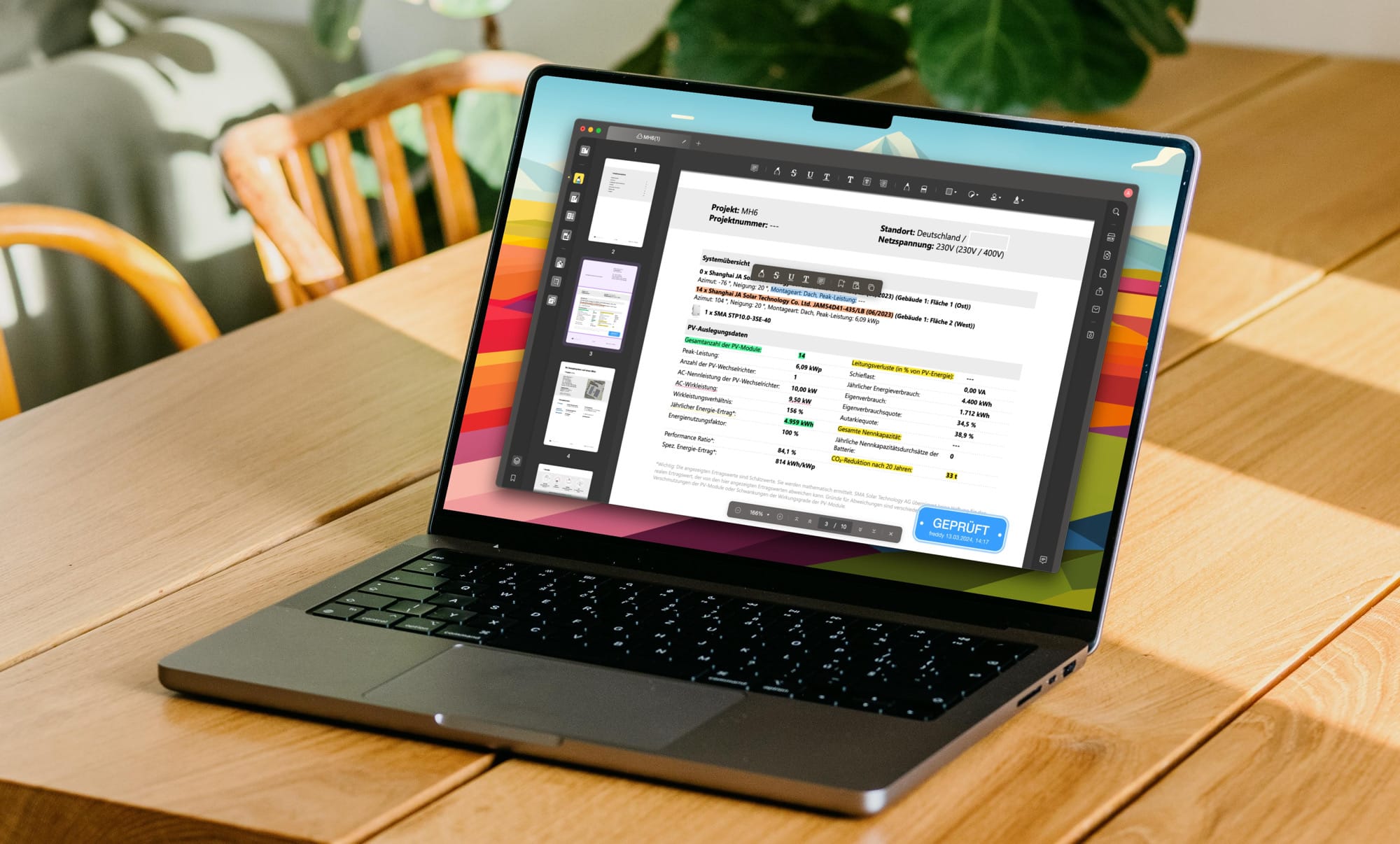 PDF-Programm auf dem Mac geöffnet