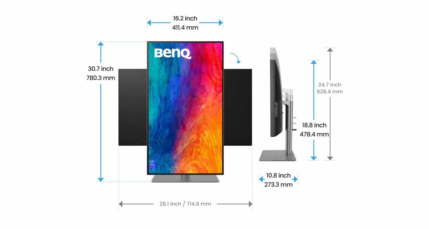 BenQ Monitor kann im Hochformat und Querformat verwendet werden