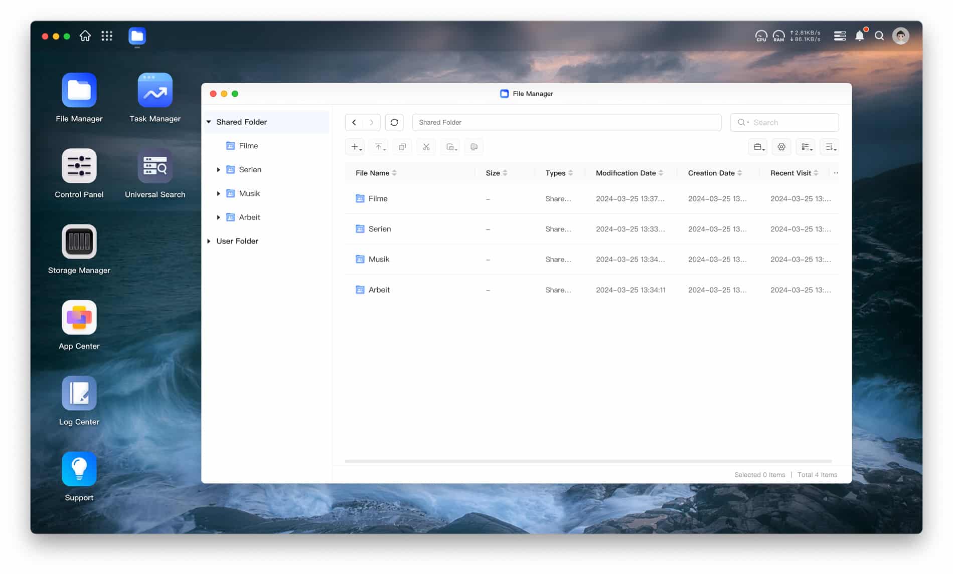 Datei-Manager vom Ugreen NAS