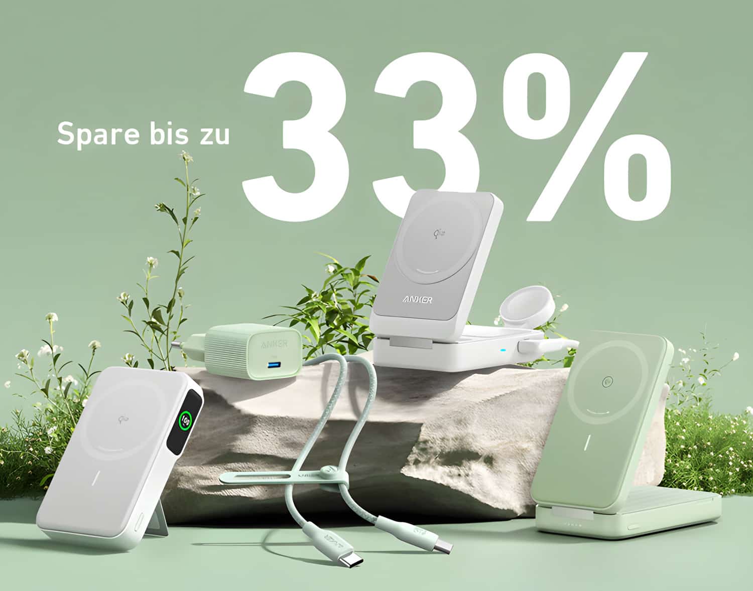 Banner mit Anker-Produkten für den Tag der Erde