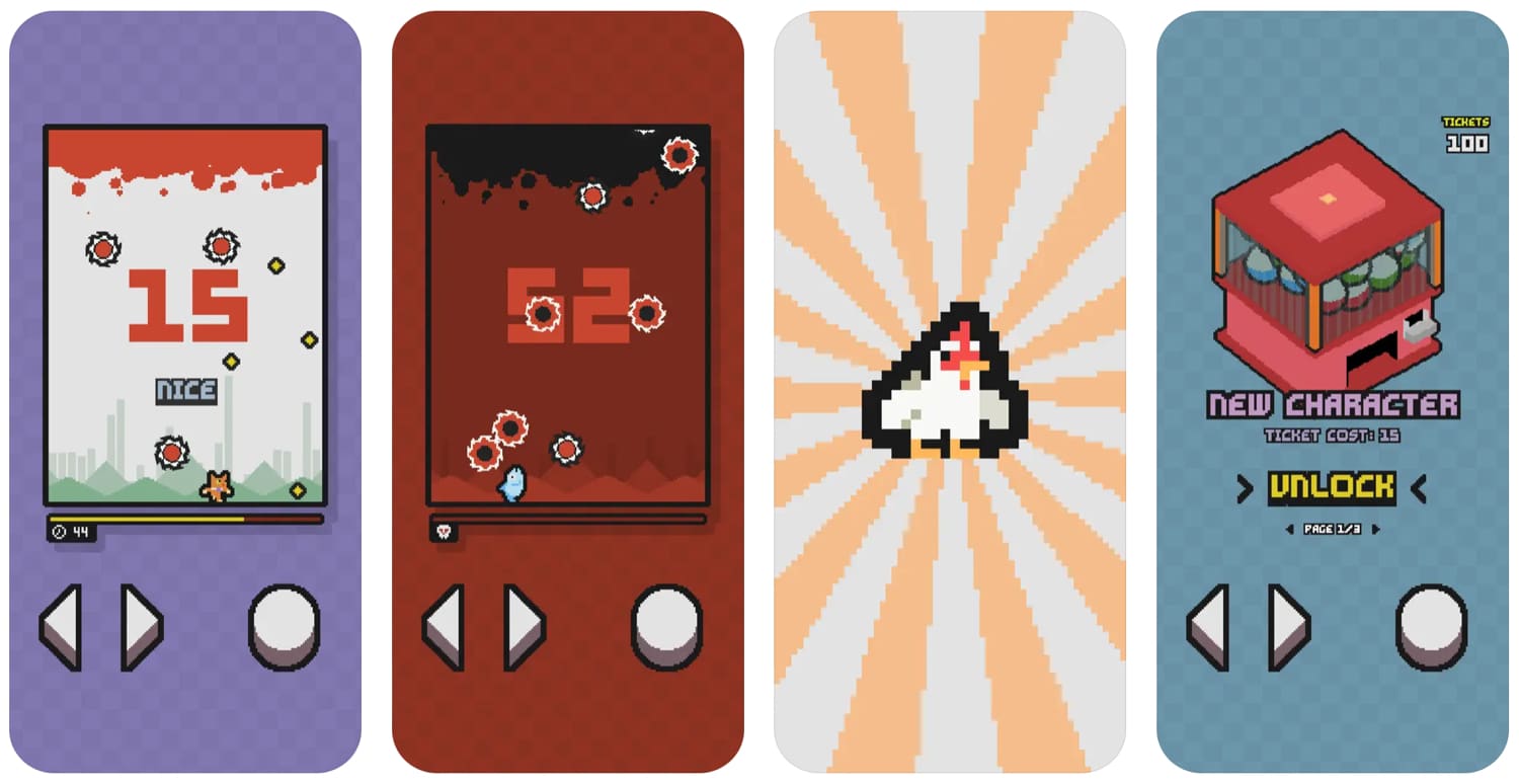 Vier iPhone-Screenshots von A Slight Chance of Sawblades+