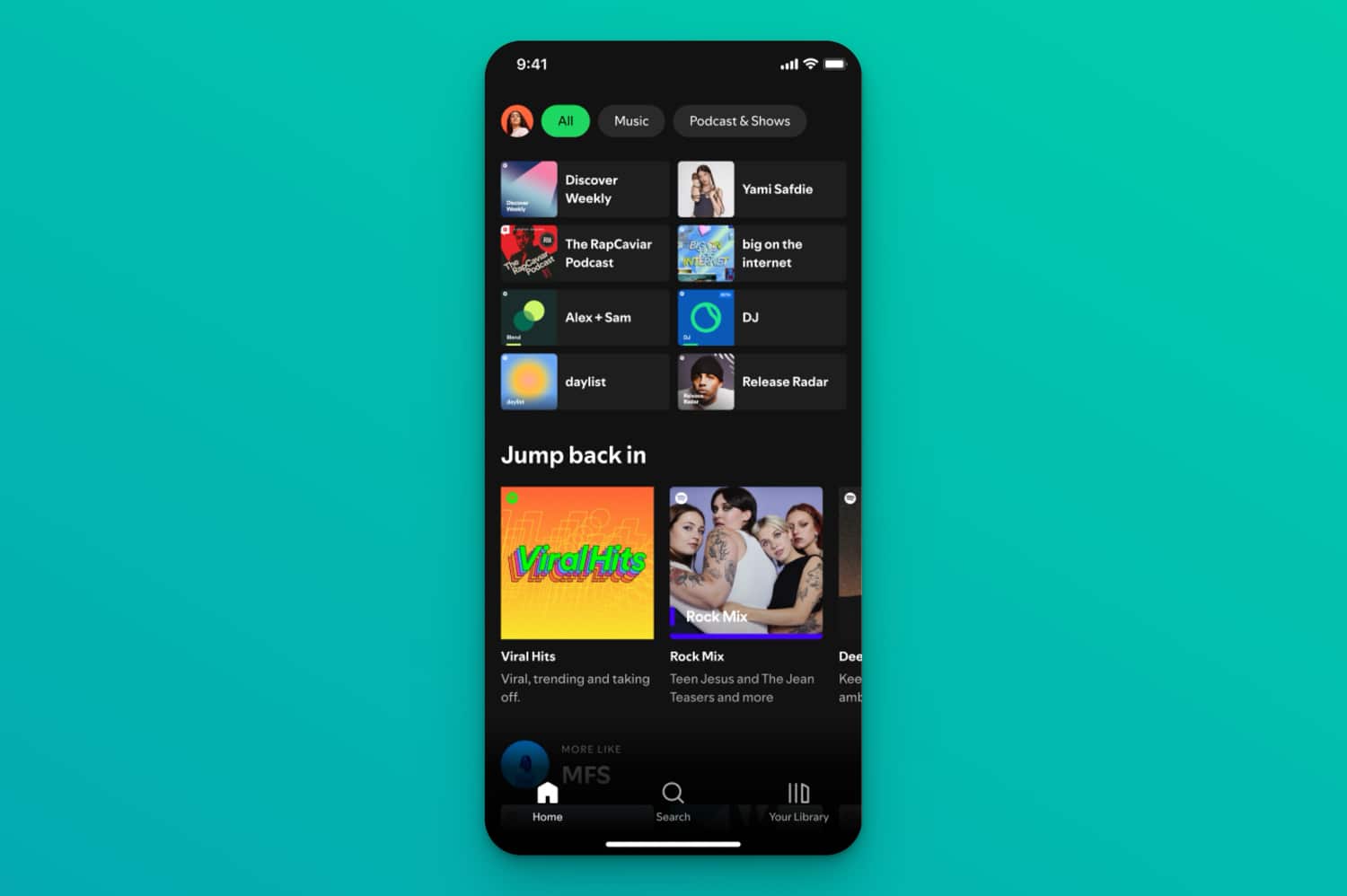 Neue Spotify Mix-Schriftart auf einem iPhone