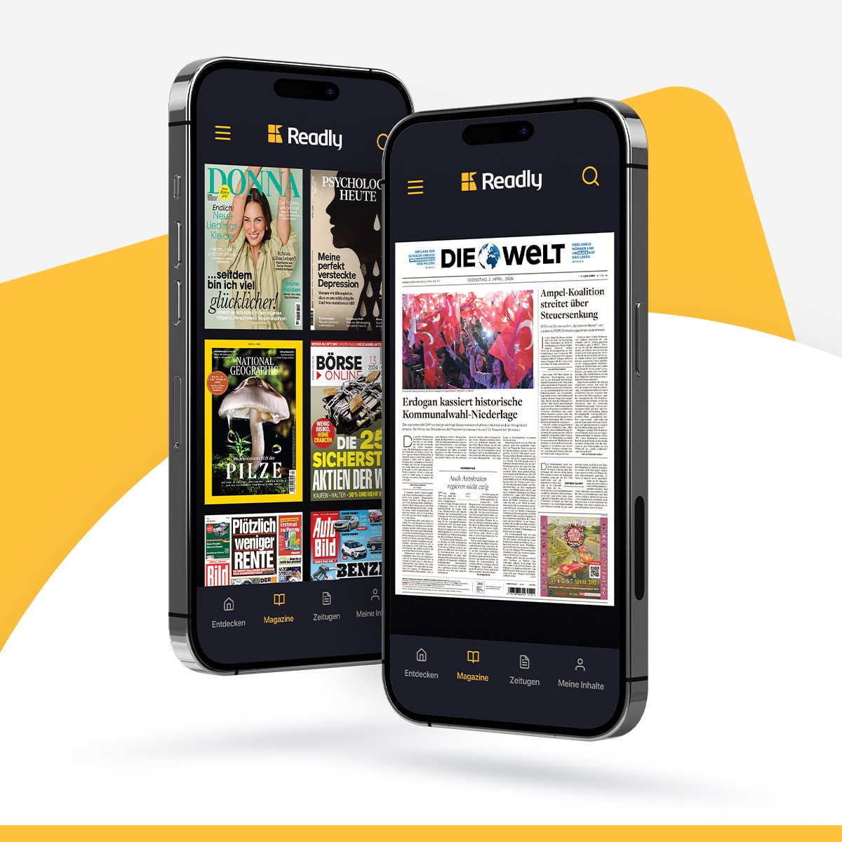 iPhone-App von Readly mit Magazinen