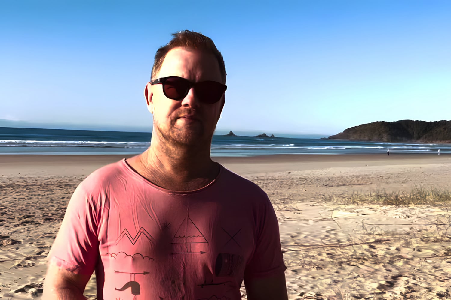 Rich Shearman am Strand