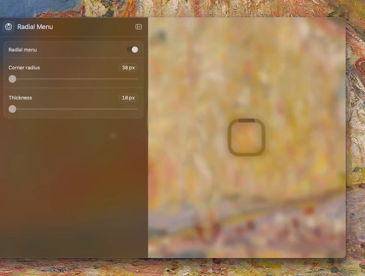 Einstellungen von Loop auf einem Mac